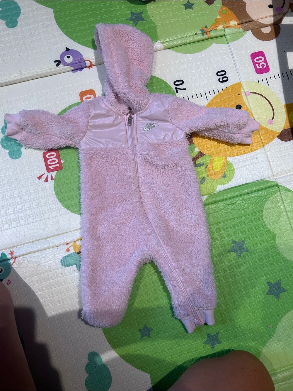 Nike Pink Hooded Fleece Baby One-Piece Coverall
